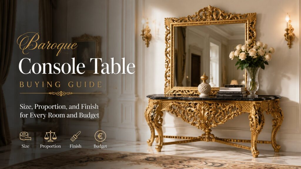 Baroque Console Table Buying Guide: Size, Proportion, and Finish for Every Room and Budget