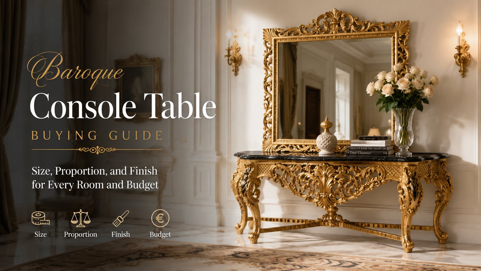 Baroque Console Table Buying Guide: Size, Proportion, and Finish for Every Room and Budget