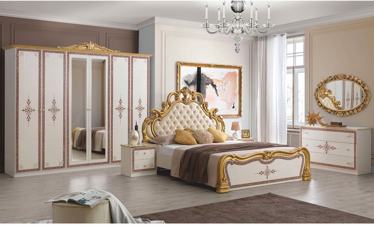 Casa-padrino-luxus-barock-doppelbett-weiss---gold-barockstil-schlafzimmer-moebel-129075 6
